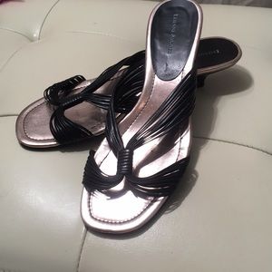 Etienne Aigner Kitten Heel Strappy Sandal Slides